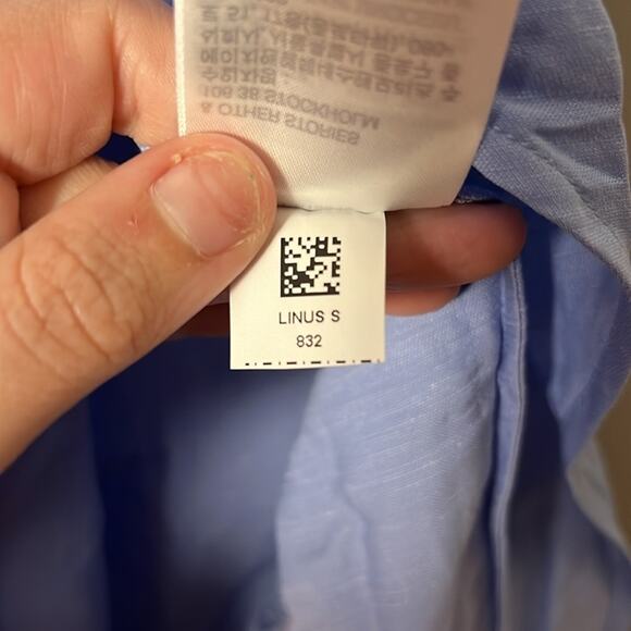 NWT & Other Stories Asymmetric Pleated Midi Skirt in Mid Blue Size 10 - Picture 7 of 9